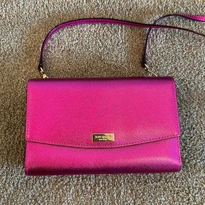 Kate Spade Pink Glitter Crossbody Clutch